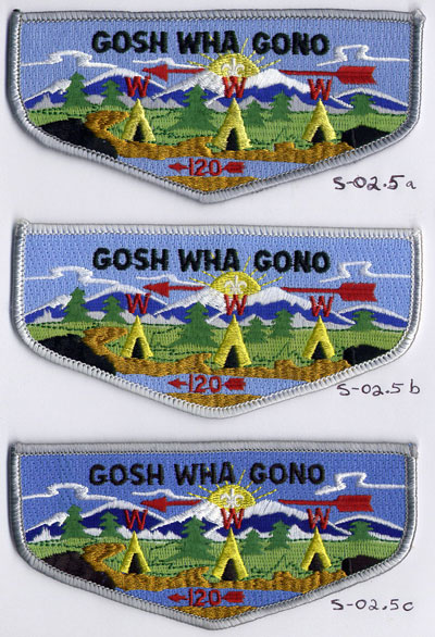 Gosh Wha Gono Lodge #120 S2.5a, S2.5b, S2.5c