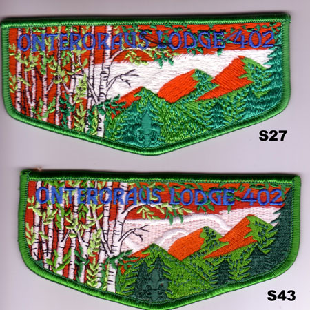 Onteroraus Lodge #402 S27 and S43 Brotherhood Flaps