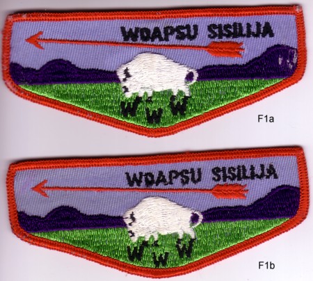 Suanhacky Lodge #49 White Buffalo Chapter F1a (top) and F1b (bottom)