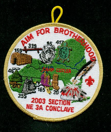 NE-3A 2003 conclave gold award Ne-3A 2003 Gold Mylar Pocket Patch