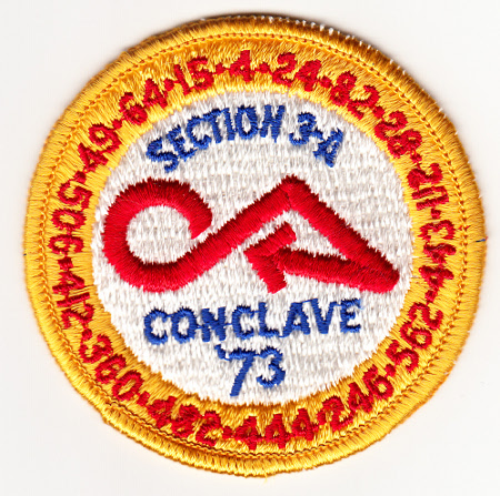 Section NE-3A 1973 Conclave Pocket Patch