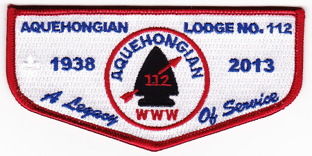 Kintecoying Lodge #4 HS5 & Aquehongian #112 HS1 A Legacy of Service Flap