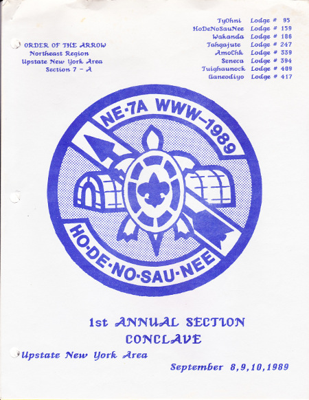 Section NE-7A 1989 Blue Conclave Booklet