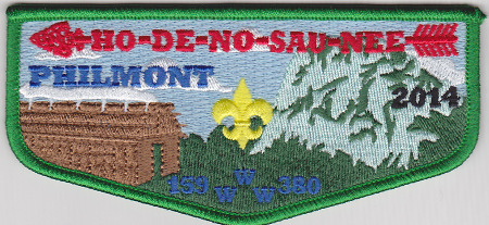 Ho De No Sau Nee Lodge #159 2014 Green Bordered Philmont Flap S53