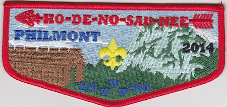 Ho De No Sau Nee Lodge #159 2014 Red Bordered Philmont Flap S54