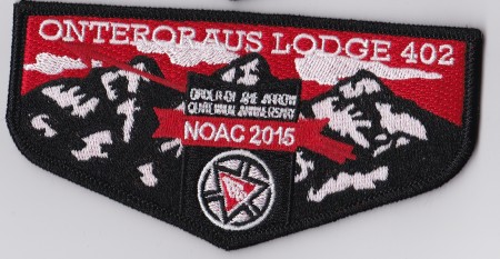 Onteroraus Lodge #402 2015 NOAC Flap S58