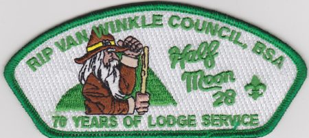 Half Moon Lodge #28 70 Years of Lodge Service Green Mylar Bordered CSP X20