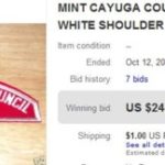 CAYUGA COUNTY COUNCIL RED AND WHITE SHOULDER PATCH