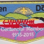 Tkaen DoD Lodge #30 Centennial Member 1915-2015 Flap S35